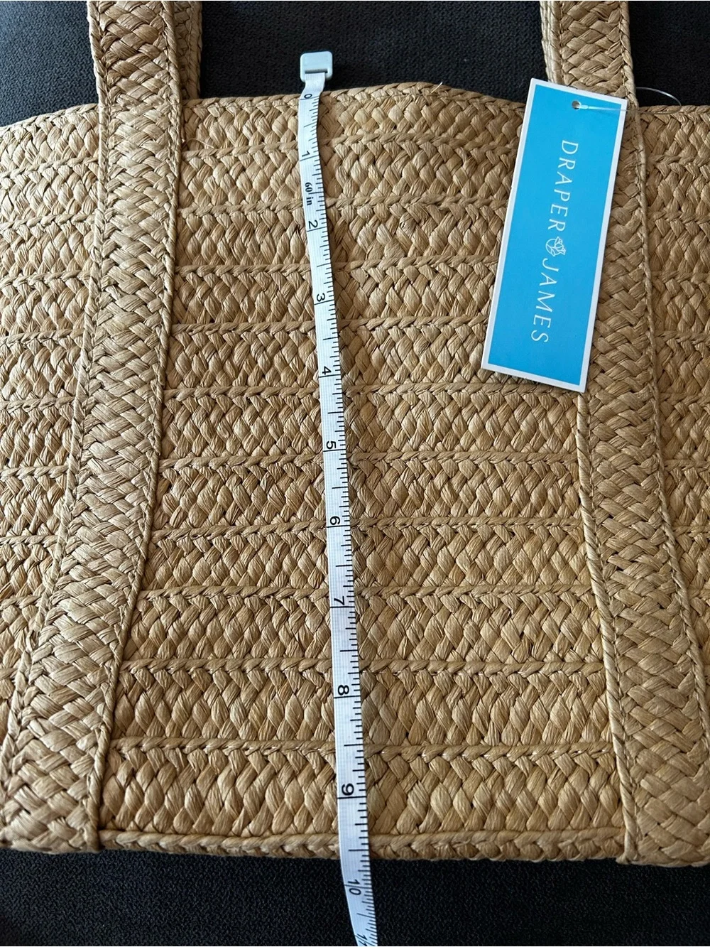 Draper James Everyday Straw Tote Bag Tan Summer Beach NWT